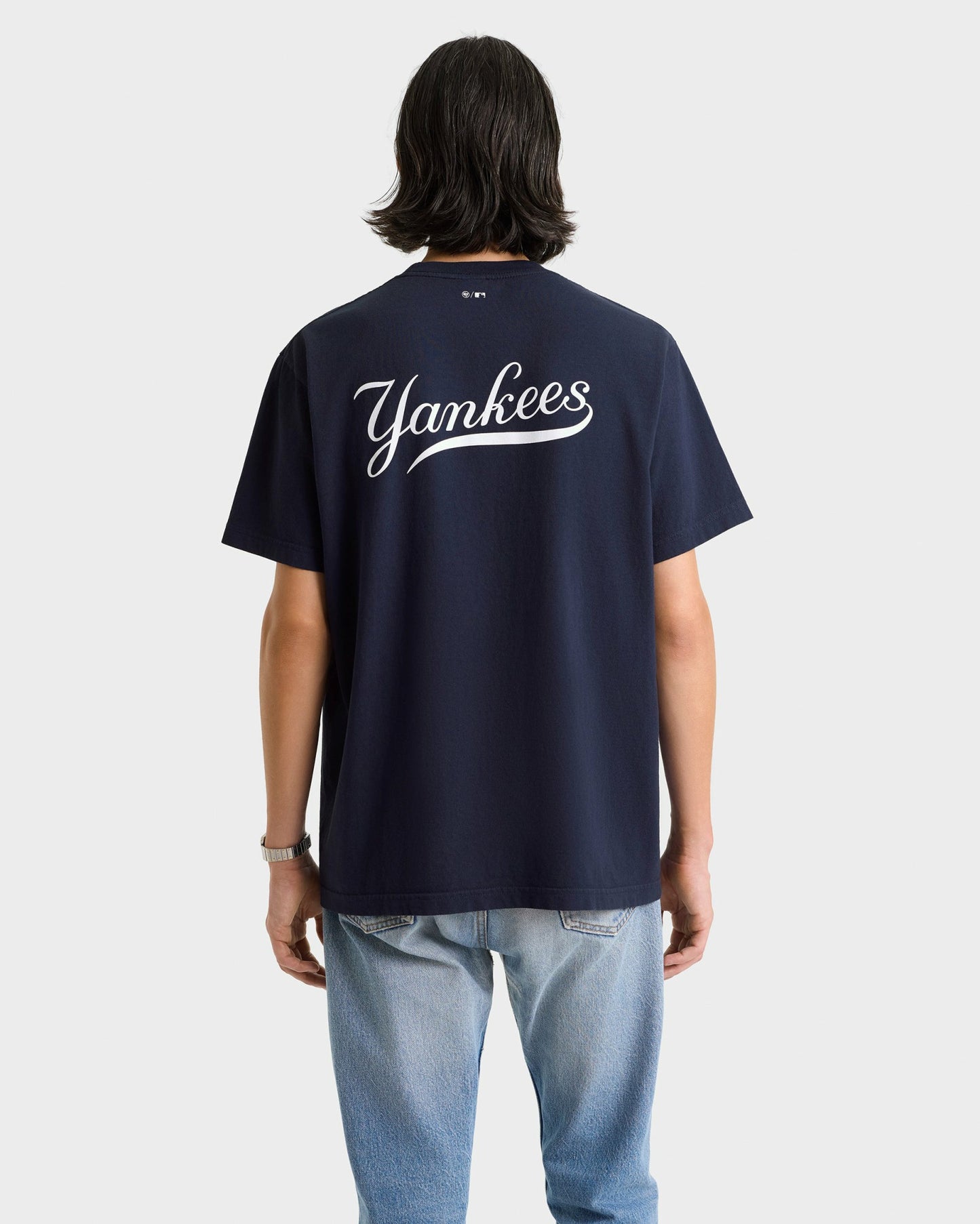 Yankees Curve T-Shirt - Navy/White