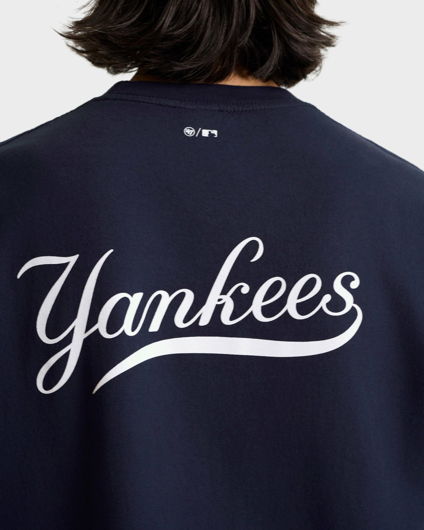 Yankees Curve T-Shirt - Navy/White