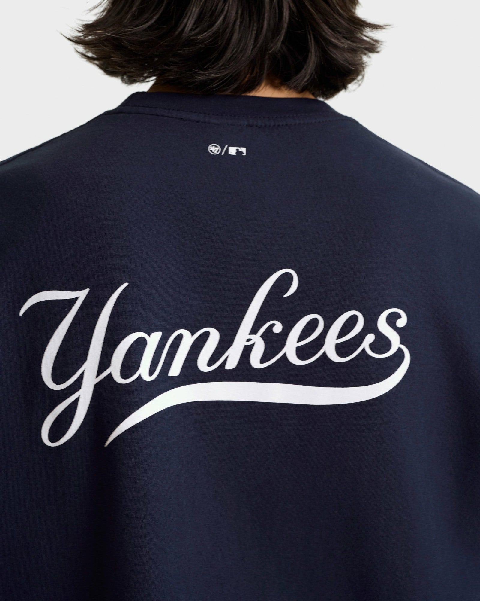 Yankees Curve T-Shirt - Navy/White