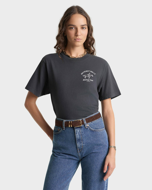 BH Riding Club T-Shirt - Faded Black/White