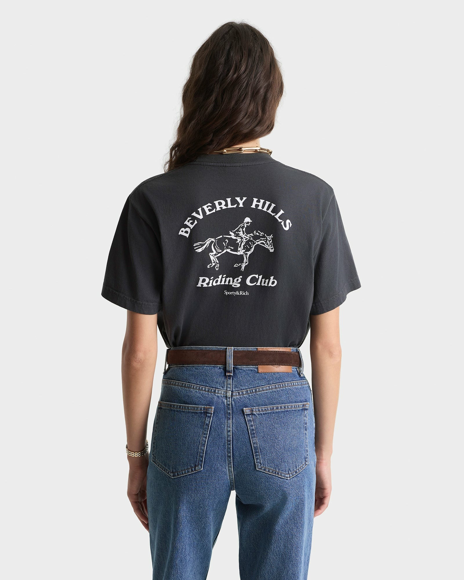 BH Riding Club T-Shirt - Faded Black/White