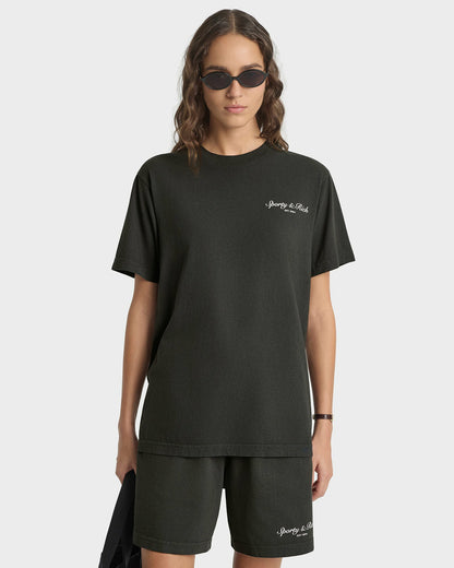 Stallion T-Shirt - Faded Black/White