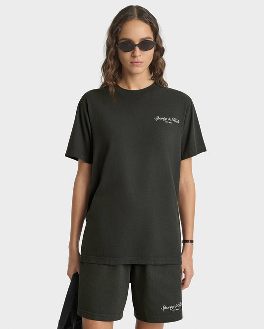 Stallion T-Shirt - Faded Black/White