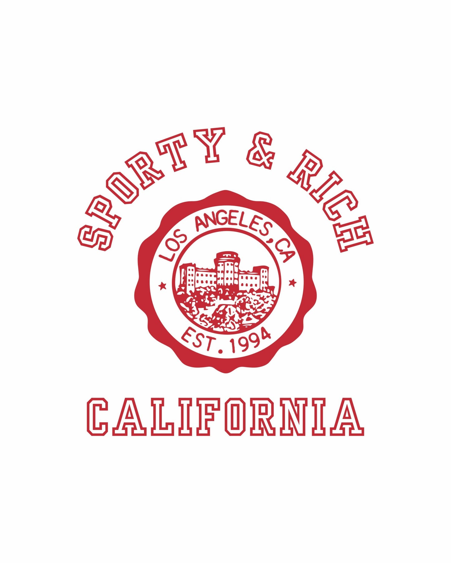 California Emblem Ringer Tee - White/Ruby