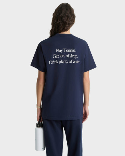 Play Tennis T-Shirt - Navy/White