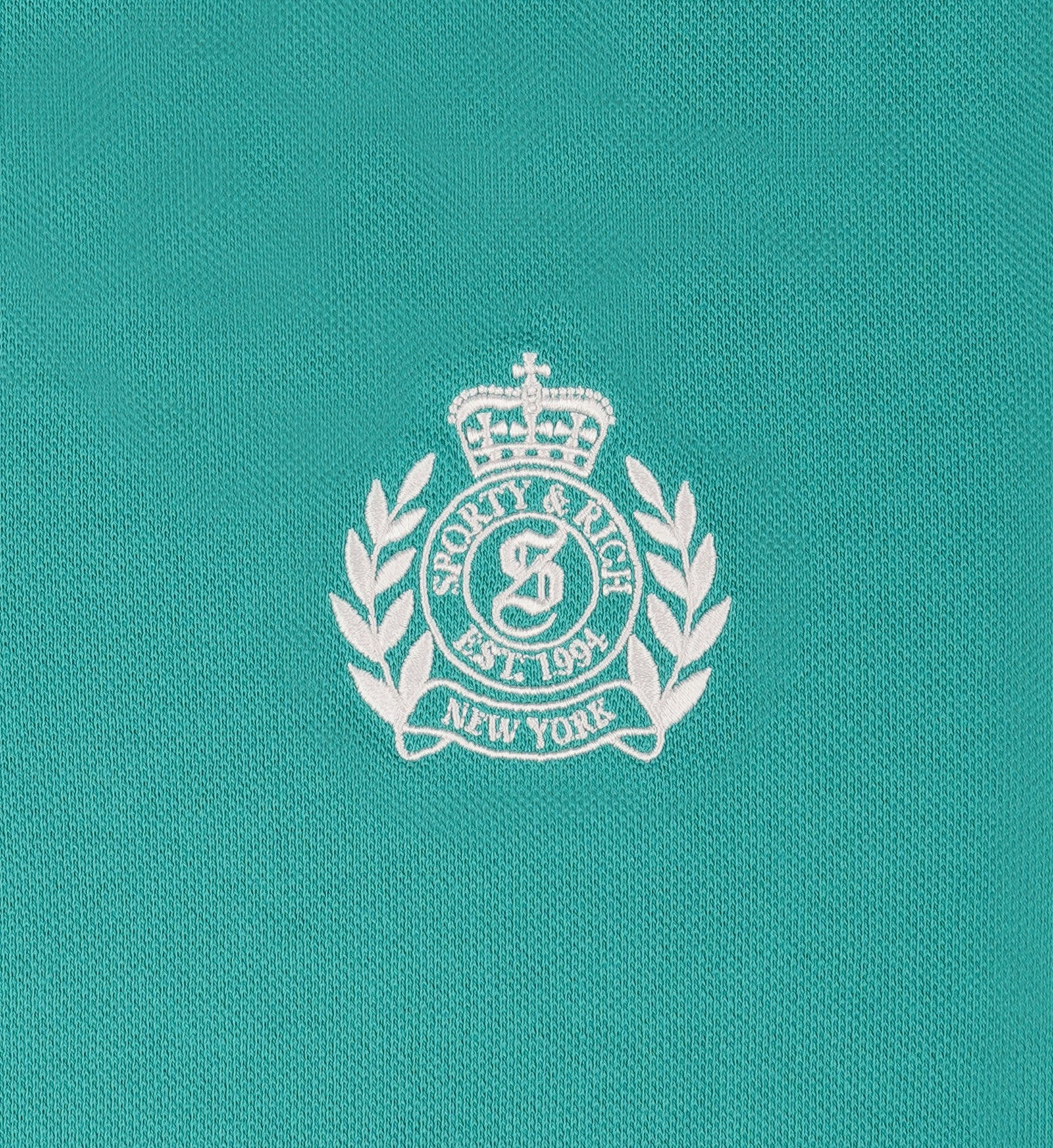 H&W Crest Pique Polo - Spring Green/White