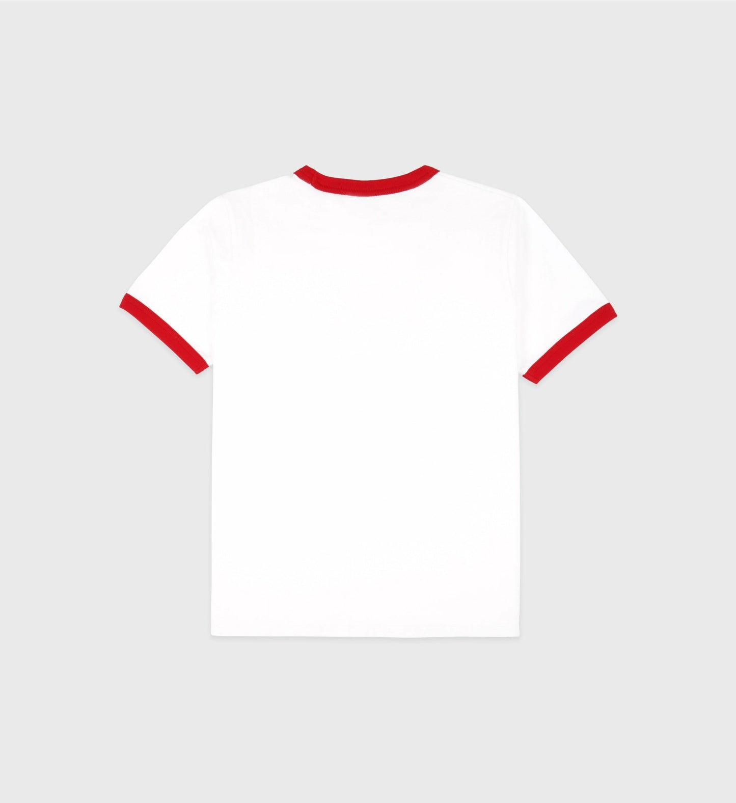 Beverly Hills Crest Soft Ringer Tee - White/Ruby
