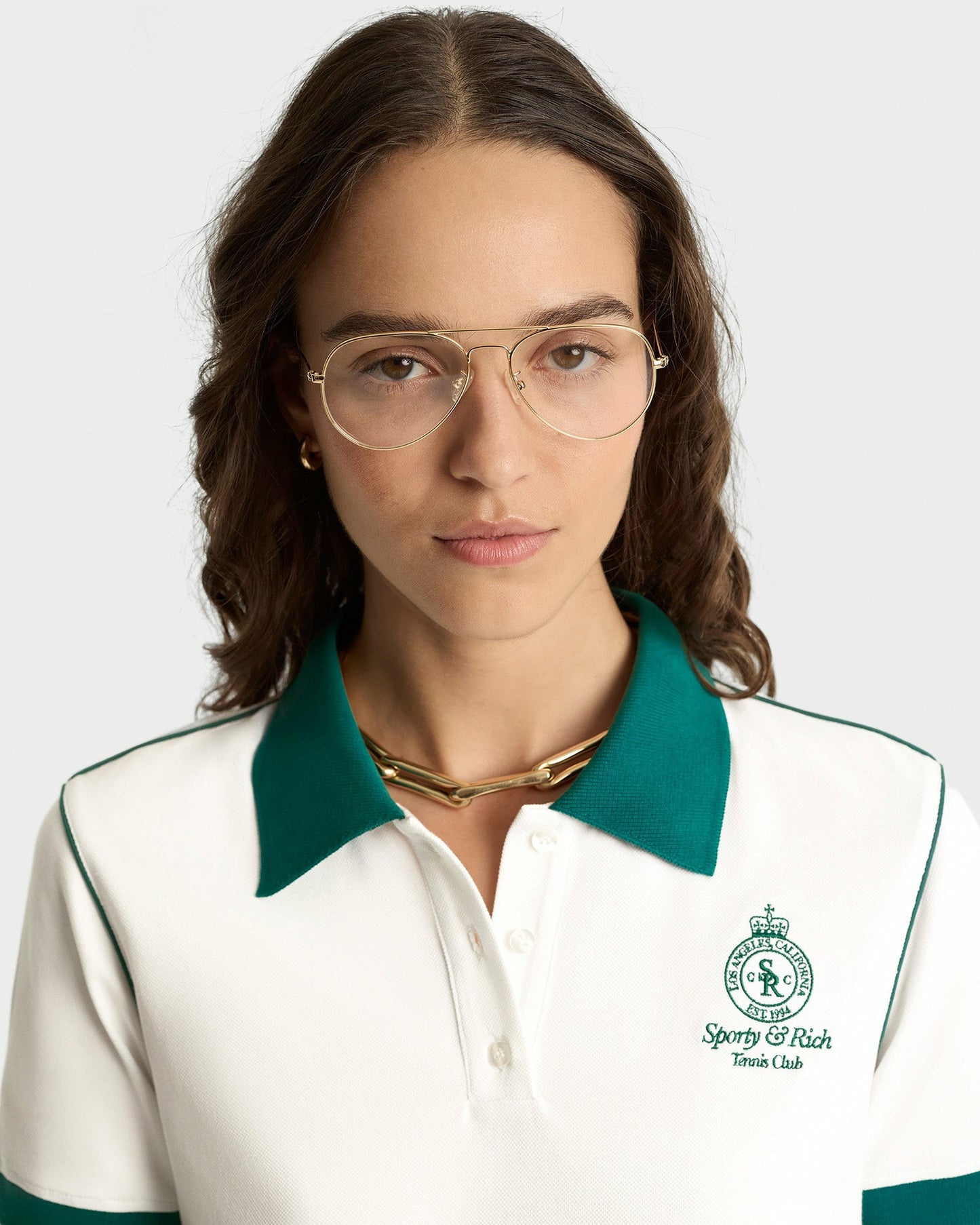 Crown 70s Pique Polo - White/Alpine