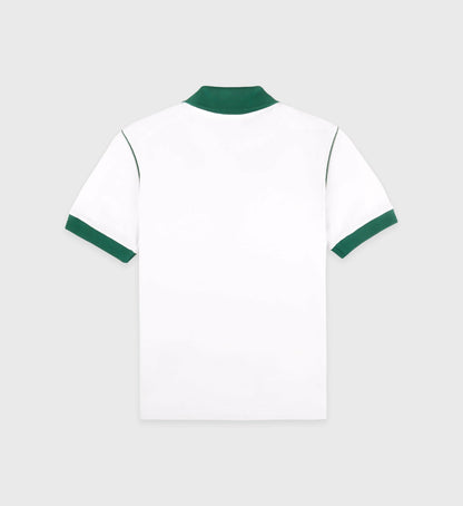 Crown 70s Pique Polo - White/Alpine