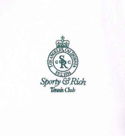 Crown 70s Pique Polo - White/Alpine