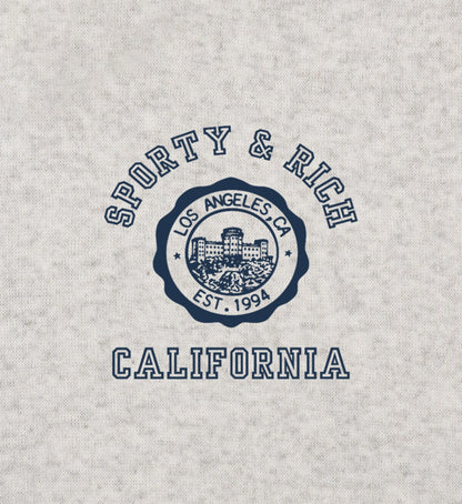 California Emblem Soft Ringer Tee - Heather Gray/Navy