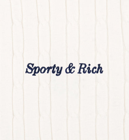 Eden Crest Mini Cable Polo - White/Navy