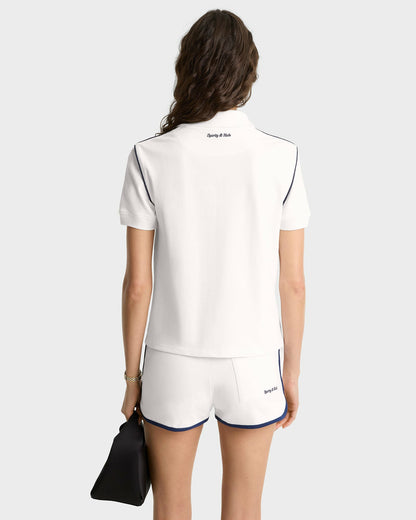 Eden Crest Embroidered Pique Polo - White/Navy