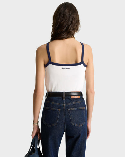 Eden Crest Embroidered Pique Tank - White/Navy