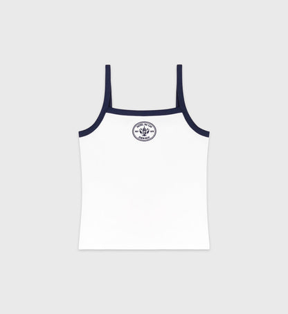 Eden Crest Embroidered Pique Tank - White/Navy