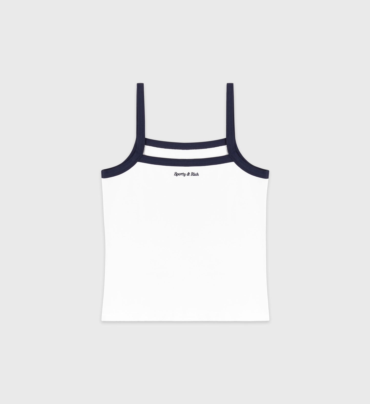 Eden Crest Embroidered Pique Tank - White/Navy