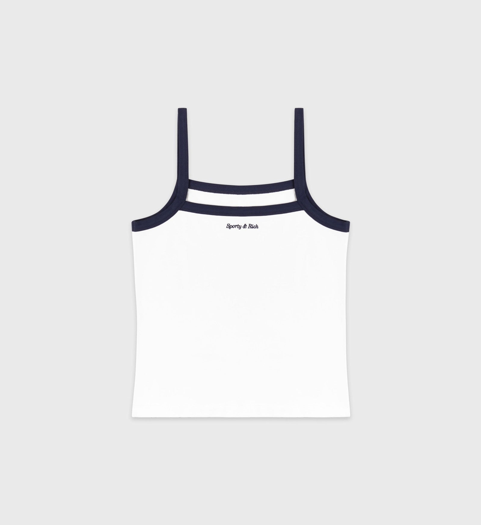 Eden Crest Embroidered Pique Tank - White/Navy