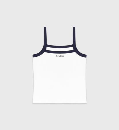 Eden Crest Embroidered Pique Tank - White/Navy