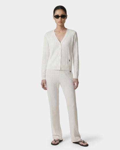 SRC Ribbed Trousers - Ecru/Navy