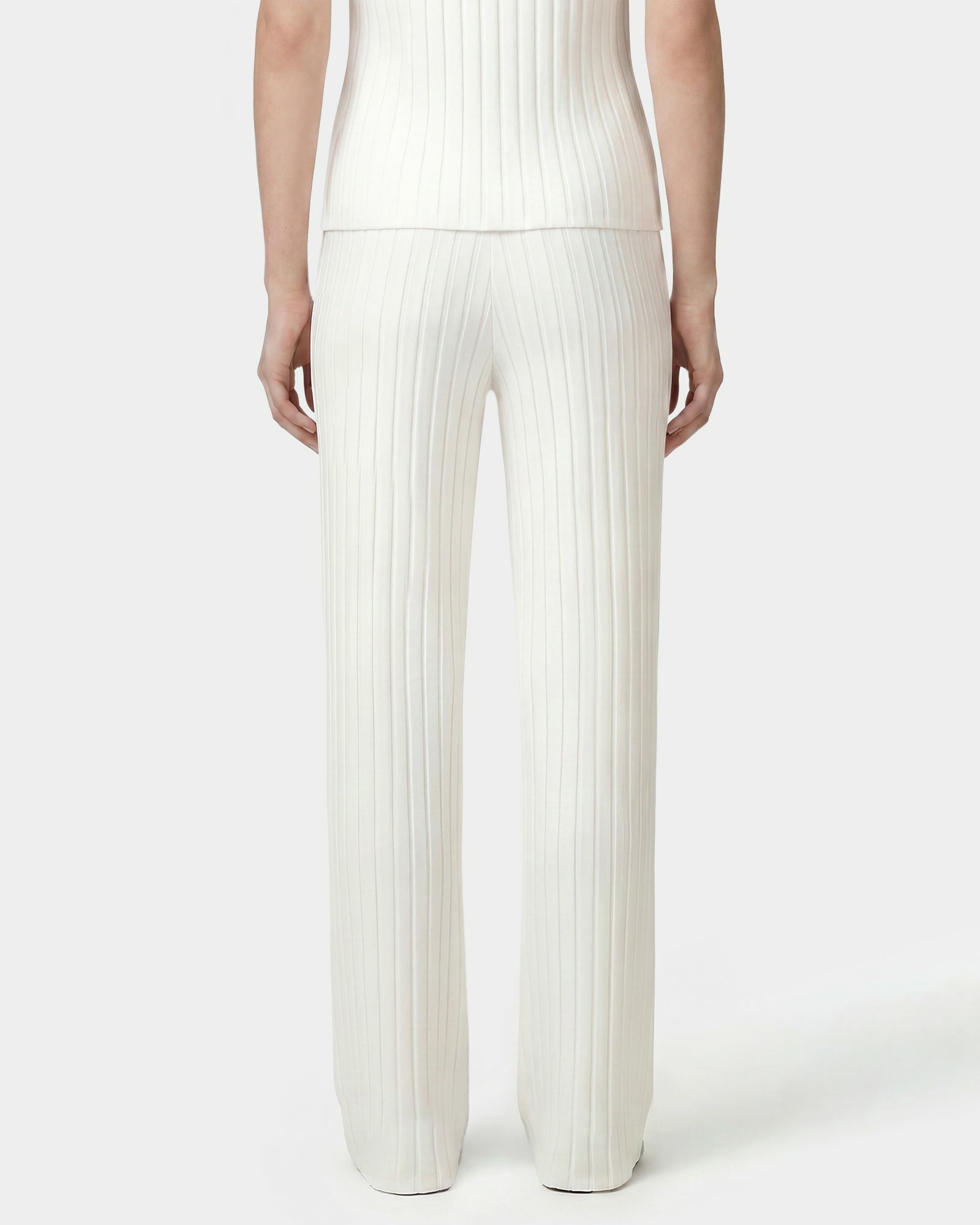 SRC Ribbed Trousers - Ecru/Navy
