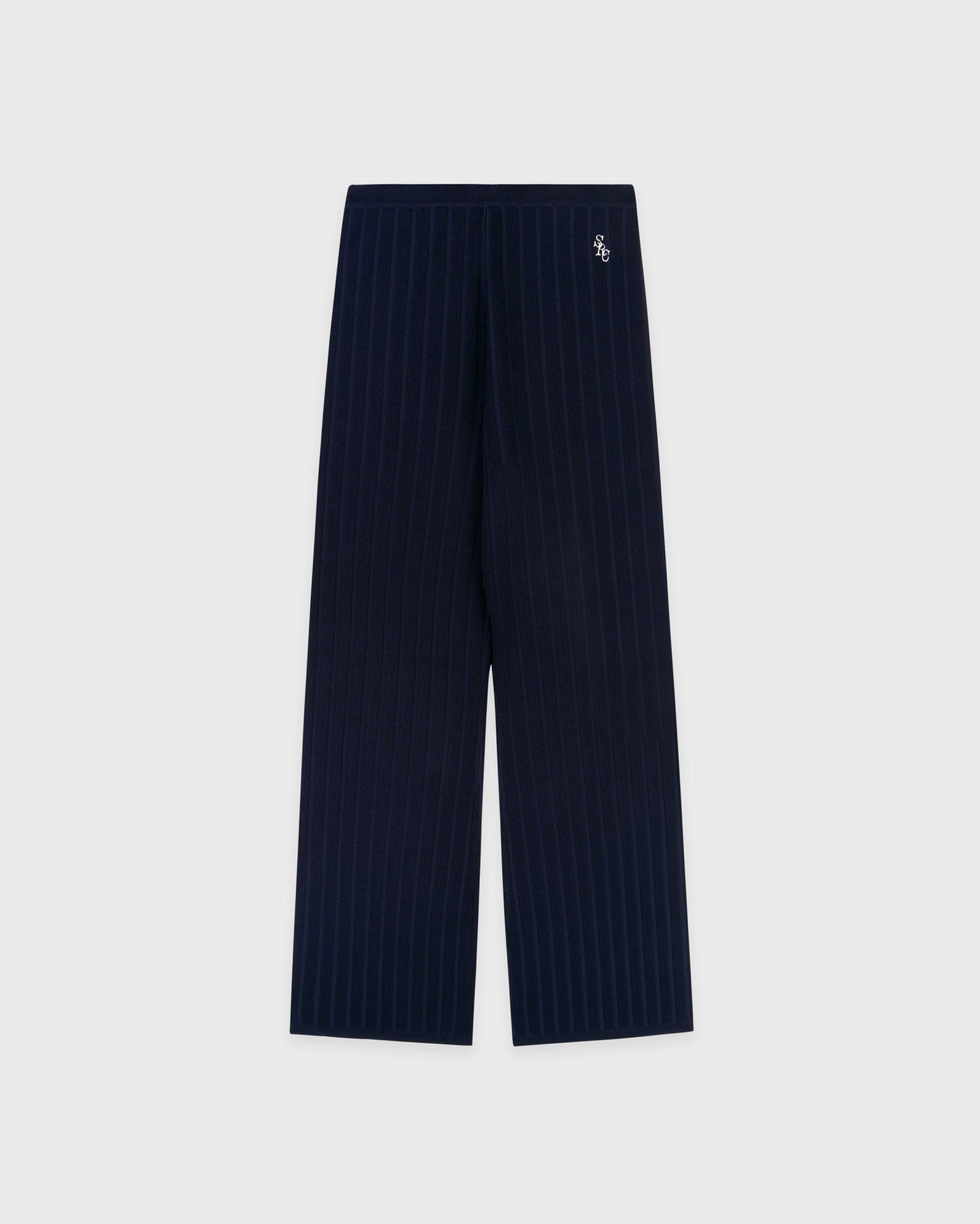 SRC Ribbed Trousers - Dark Navy/White