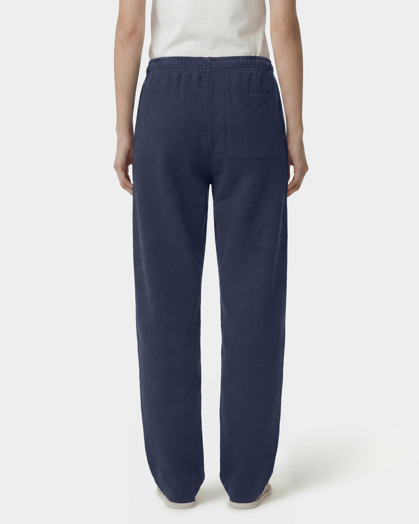 Signature Logo Embroidered Wide Sweatpant - Light Navy/White