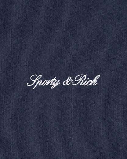 Signature Logo Embroidered Wide Sweatpant - Light Navy/White