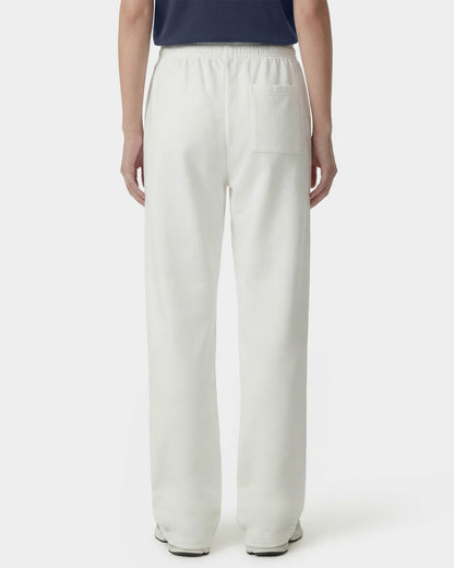 Signature Logo Embroidered Wide Sweatpant - White/Light Navy