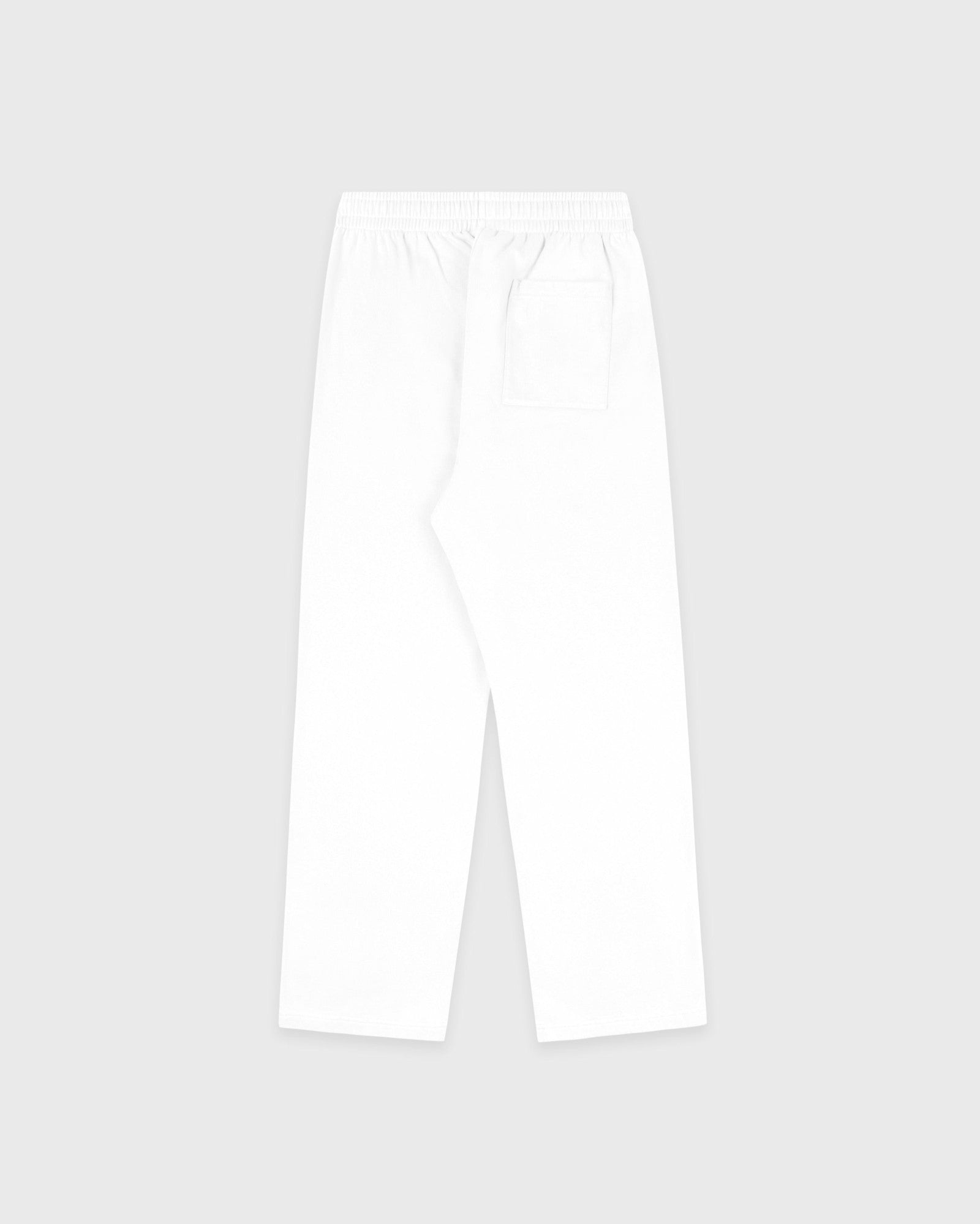 Signature Logo Embroidered Wide Sweatpant - White/Light Navy
