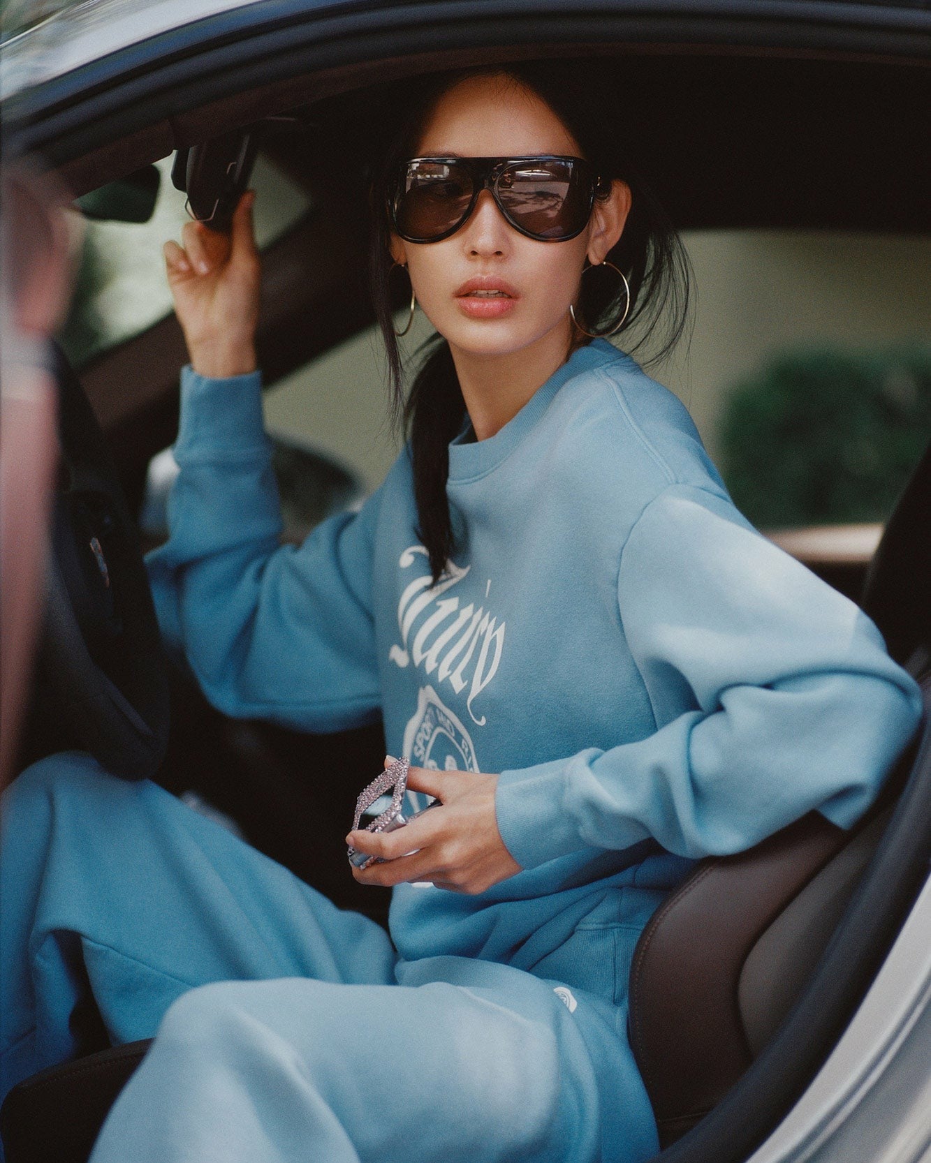Juicy Emblem Wide Sweatpant - Sky Blue