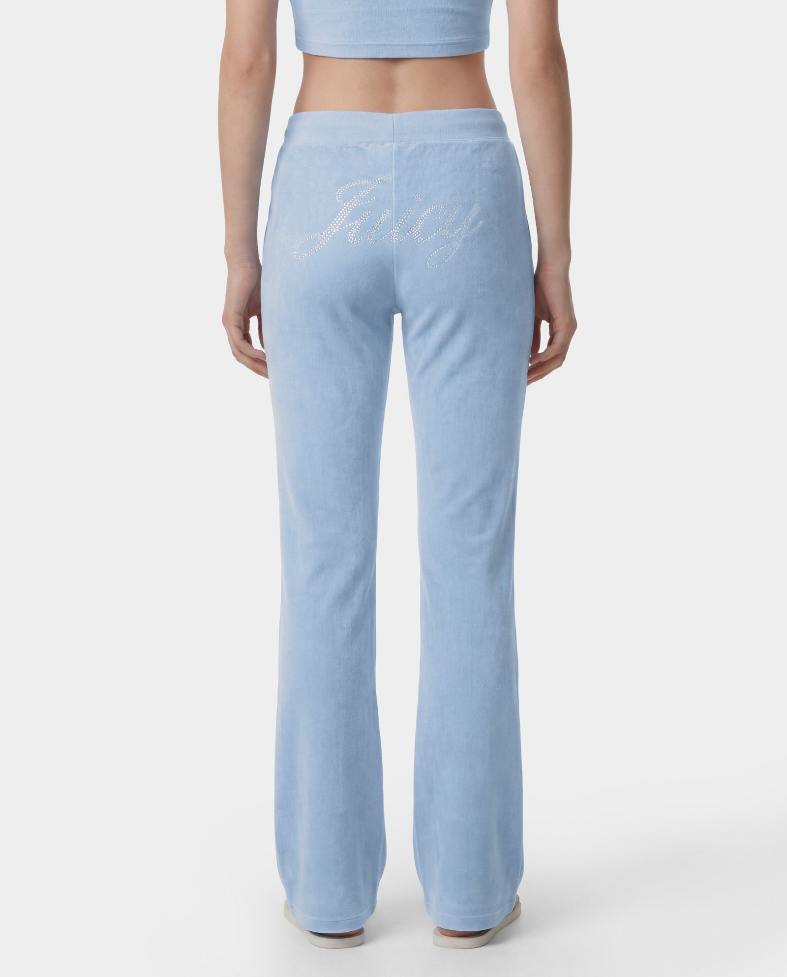Juicy Script Velour Sweatpant - Sky Blue
