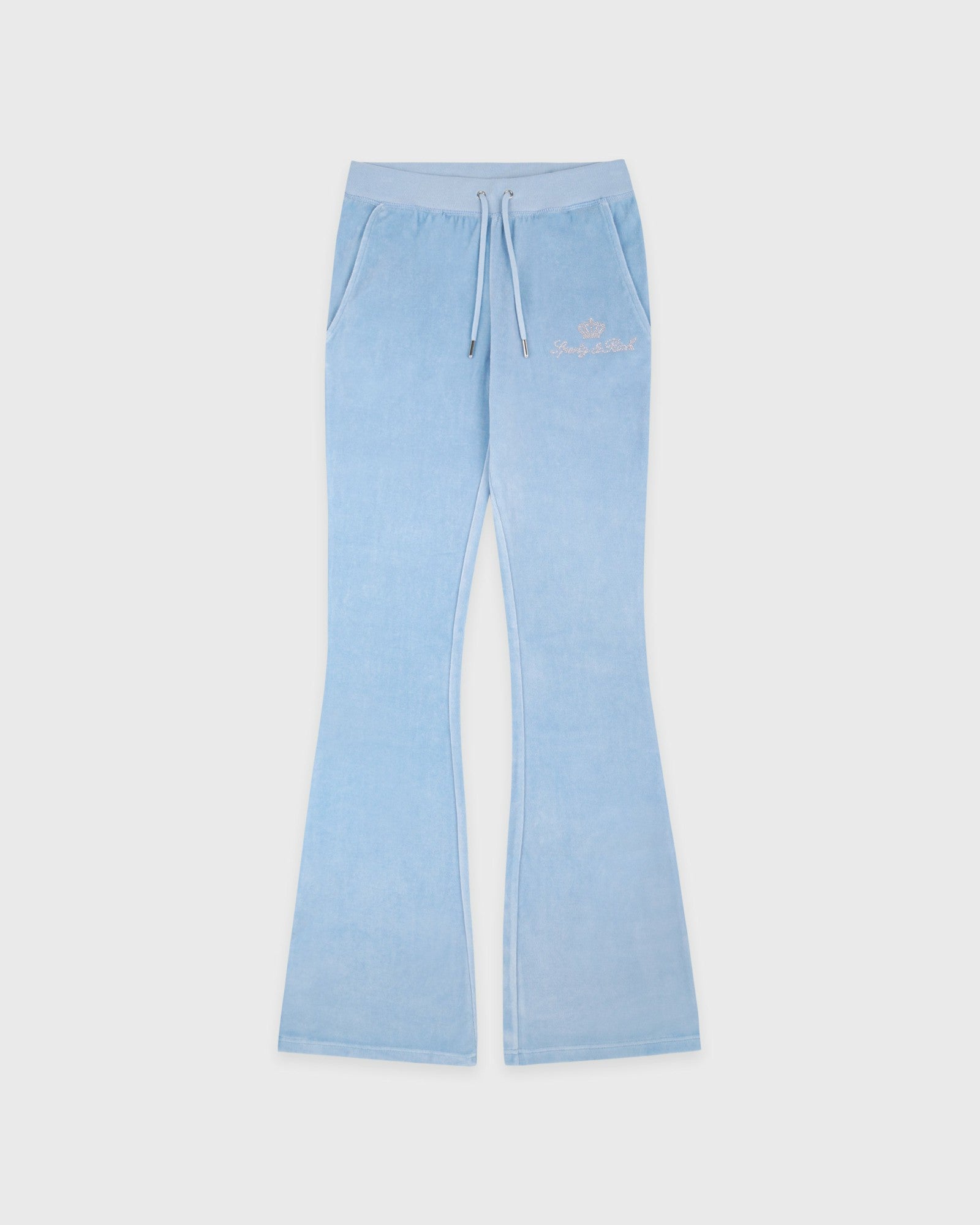 Juicy Script Velour Sweatpant - Sky Blue