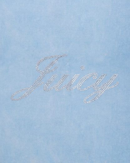 Juicy Script Velour Sweatpant - Sky Blue