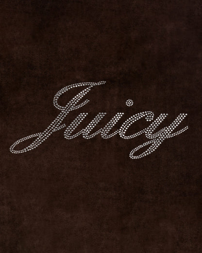 Juicy Script Velour Sweatpant - Chocolate