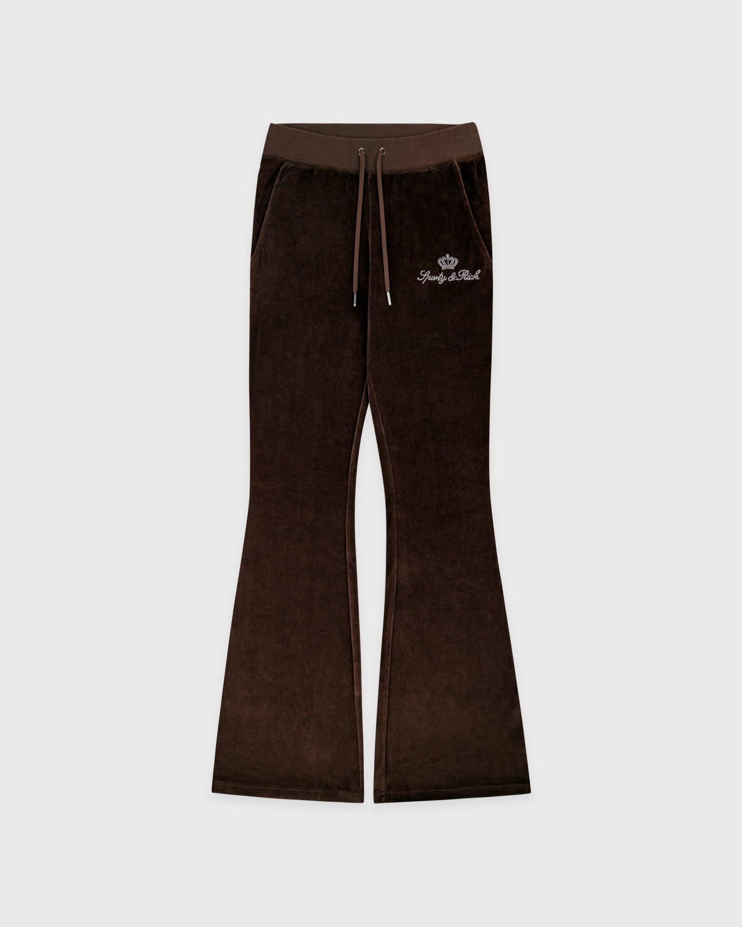 Juicy Script Velour Sweatpant - Chocolate