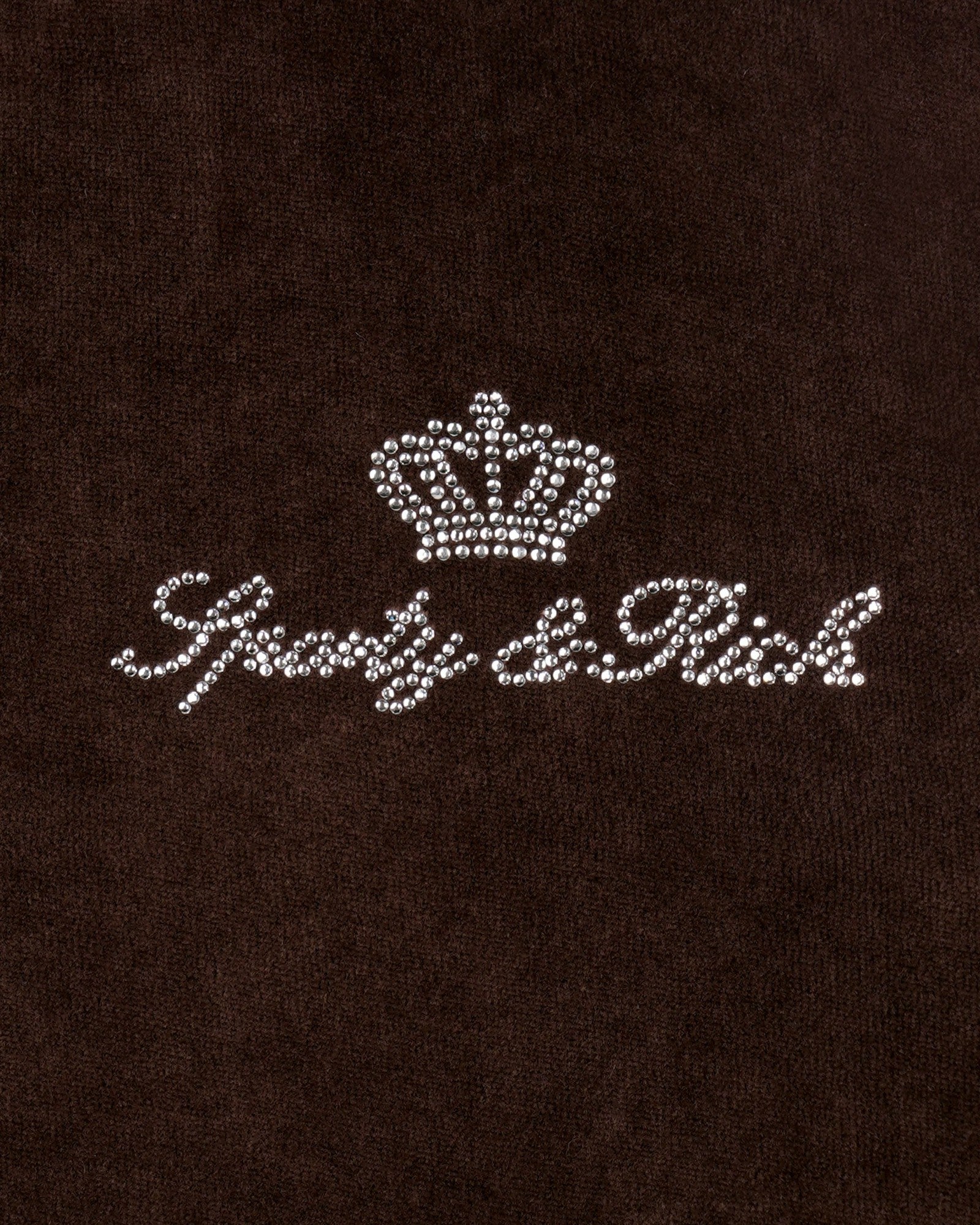 Juicy Script Velour Sweatpant - Chocolate