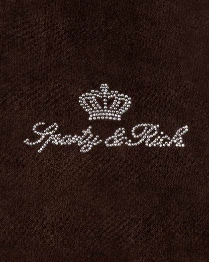 Juicy Script Velour Sweatpant - Chocolate