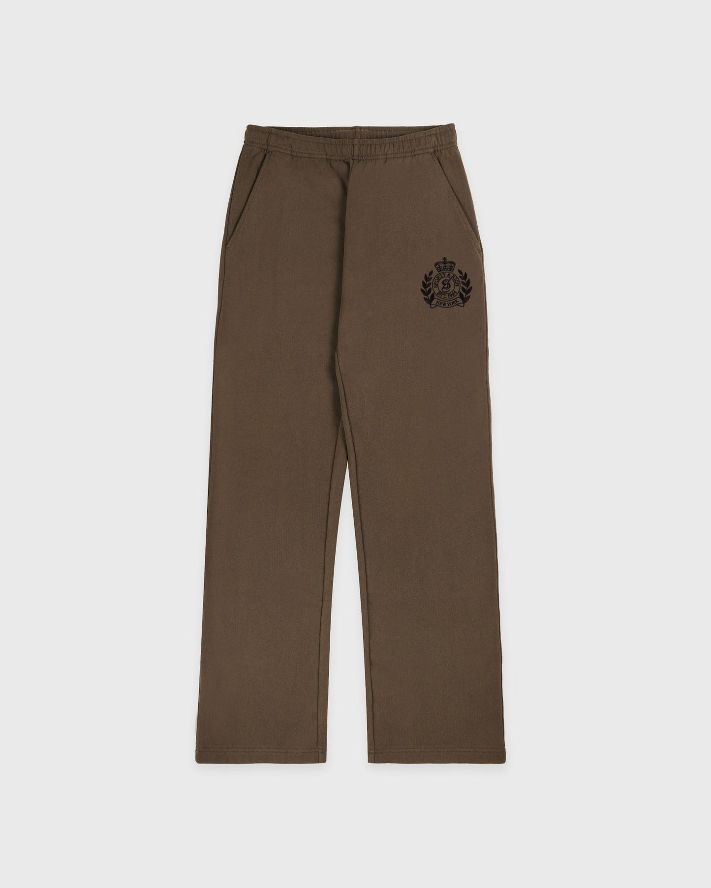 NY Crest Embroidered Wide Sweatpant - Sand