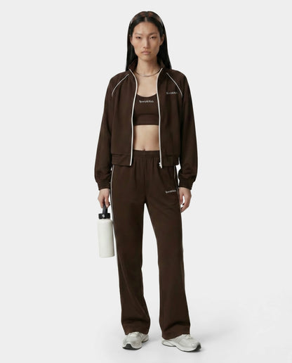 Serif Logo Retro Track Pant - Cioco/White