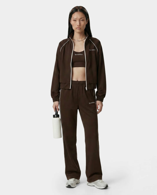 Serif Logo Retro Track Pant - Cioco/White