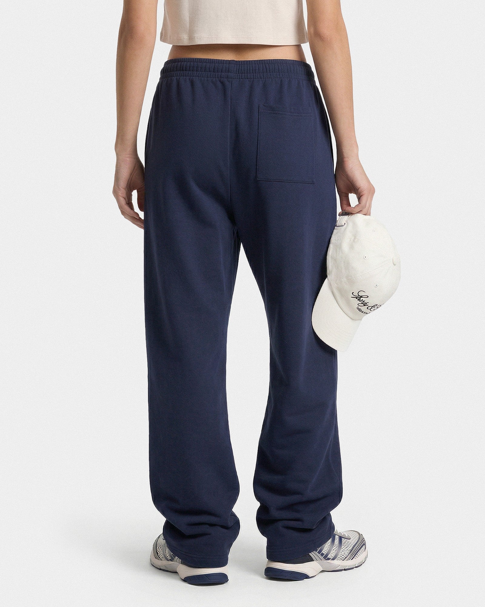 Vendome LA Embroidered Wide Sweatpant - Navy/White
