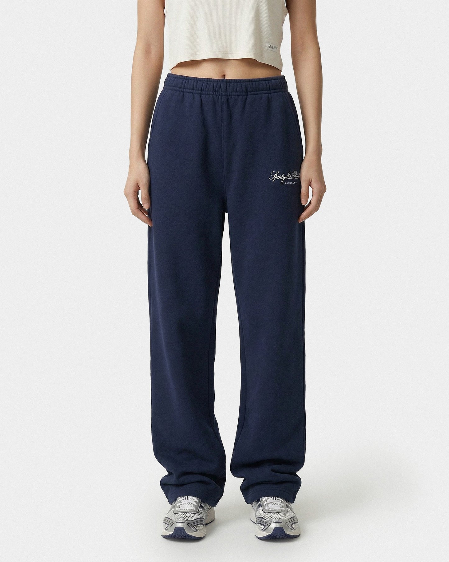 Vendome LA Embroidered Wide Sweatpant - Navy/White