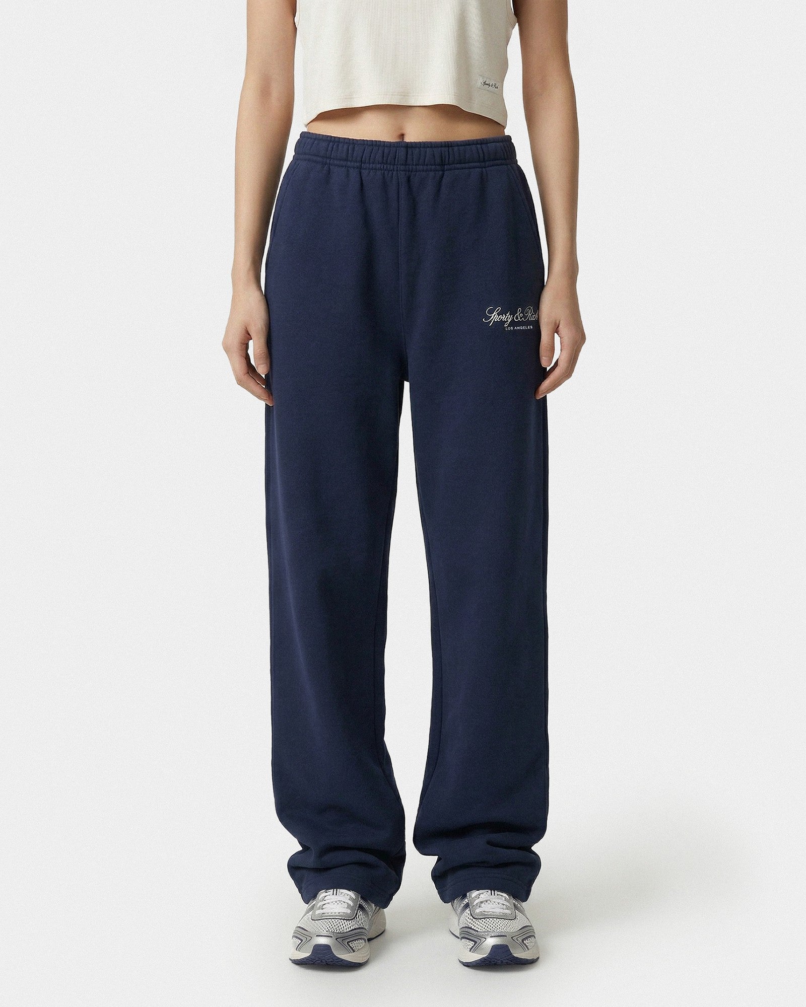 Vendome LA Embroidered Wide Sweatpant - Navy/White