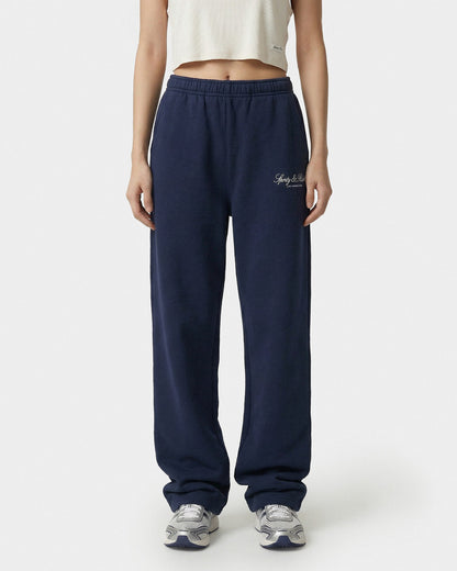 Vendome LA Embroidered Wide Sweatpant - Navy/White