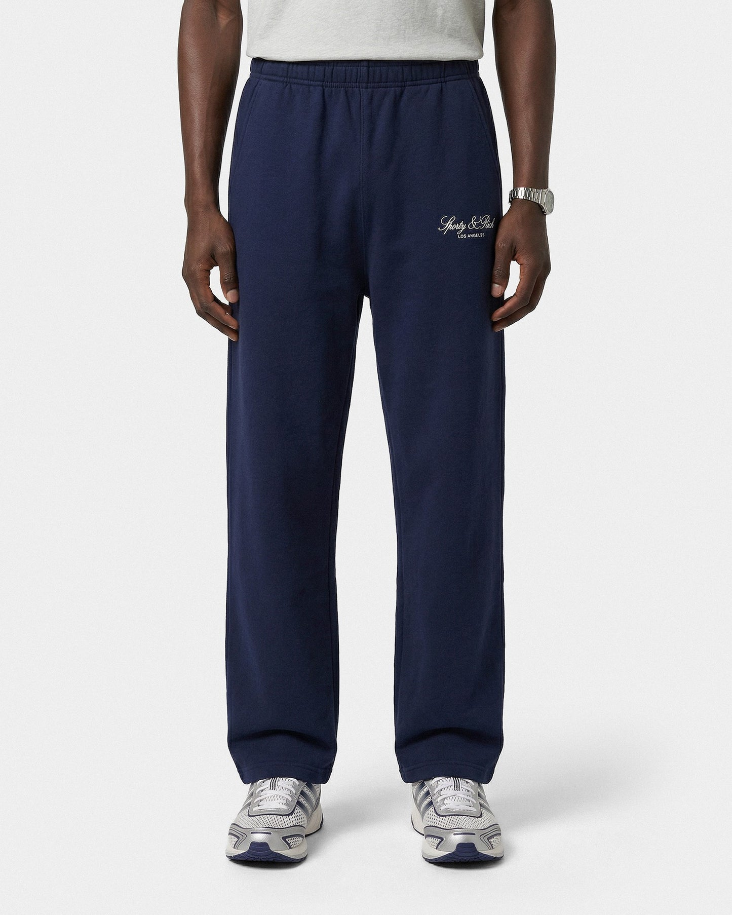Vendome LA Embroidered Wide Sweatpant - Navy/White
