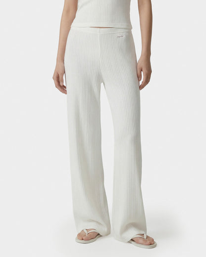 Signature Logo Pointelle Trousers - White
