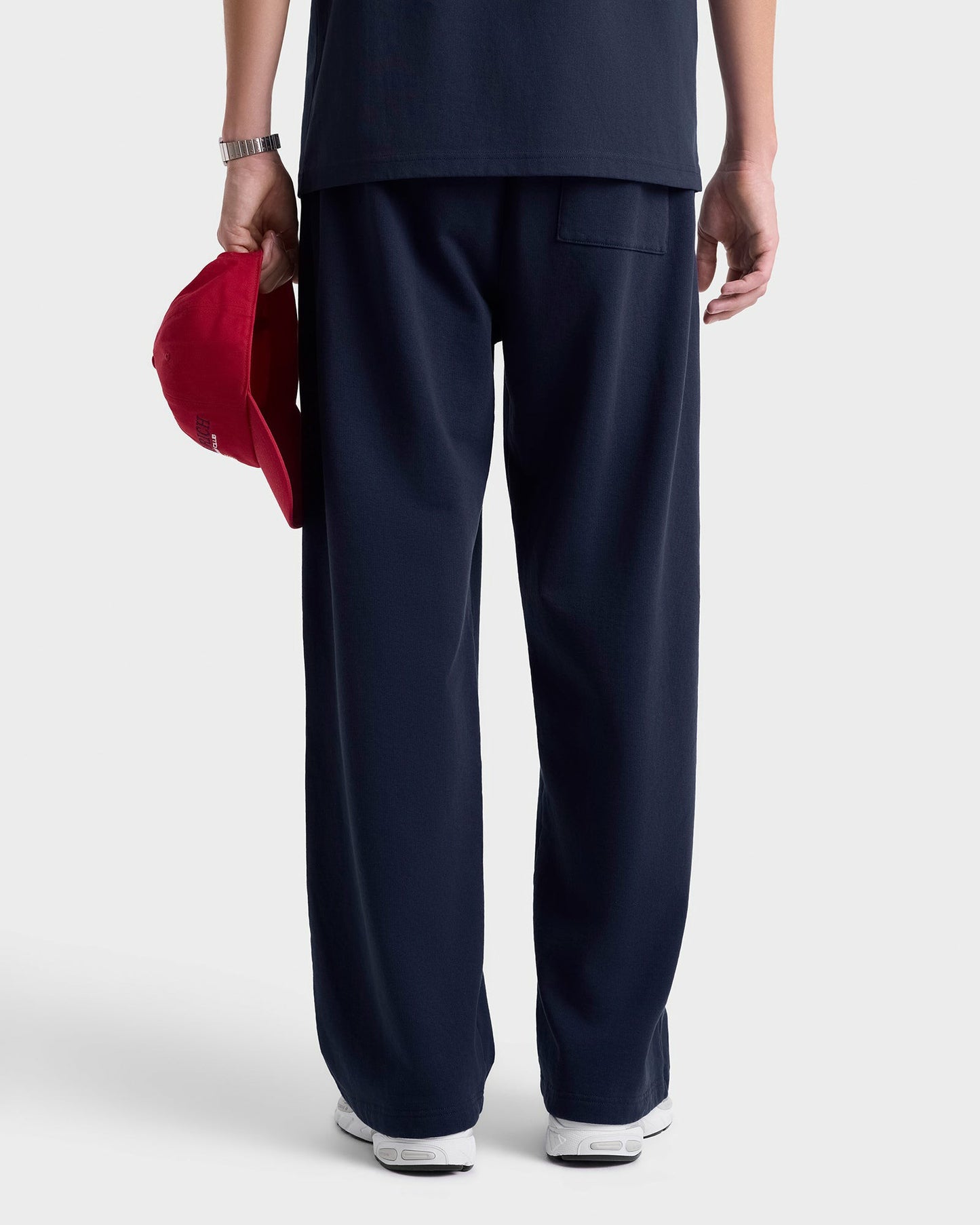 Nautical Embroidered Wide Sweatpant - Navy/White