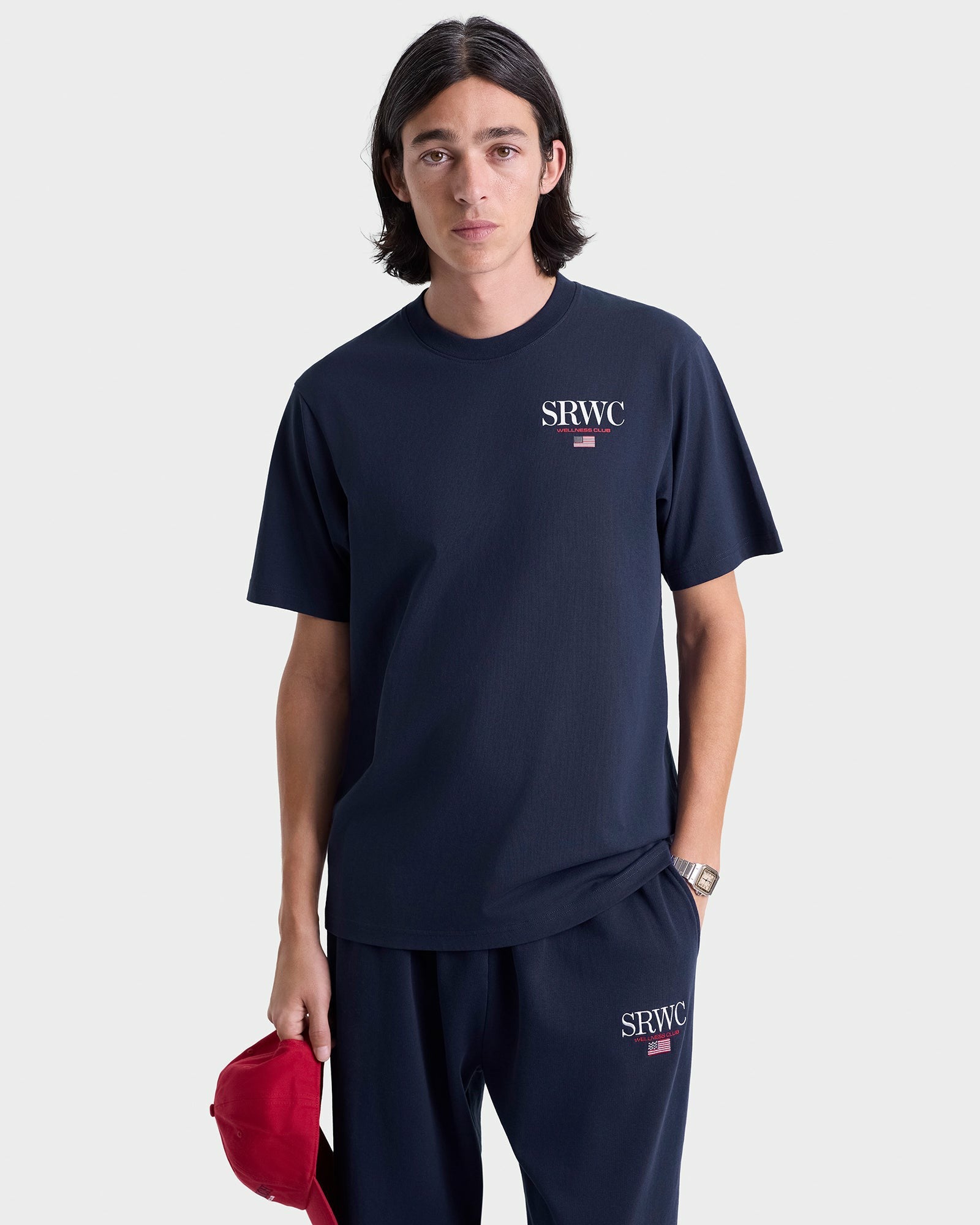 Nautical Embroidered Wide Sweatpant - Navy/White