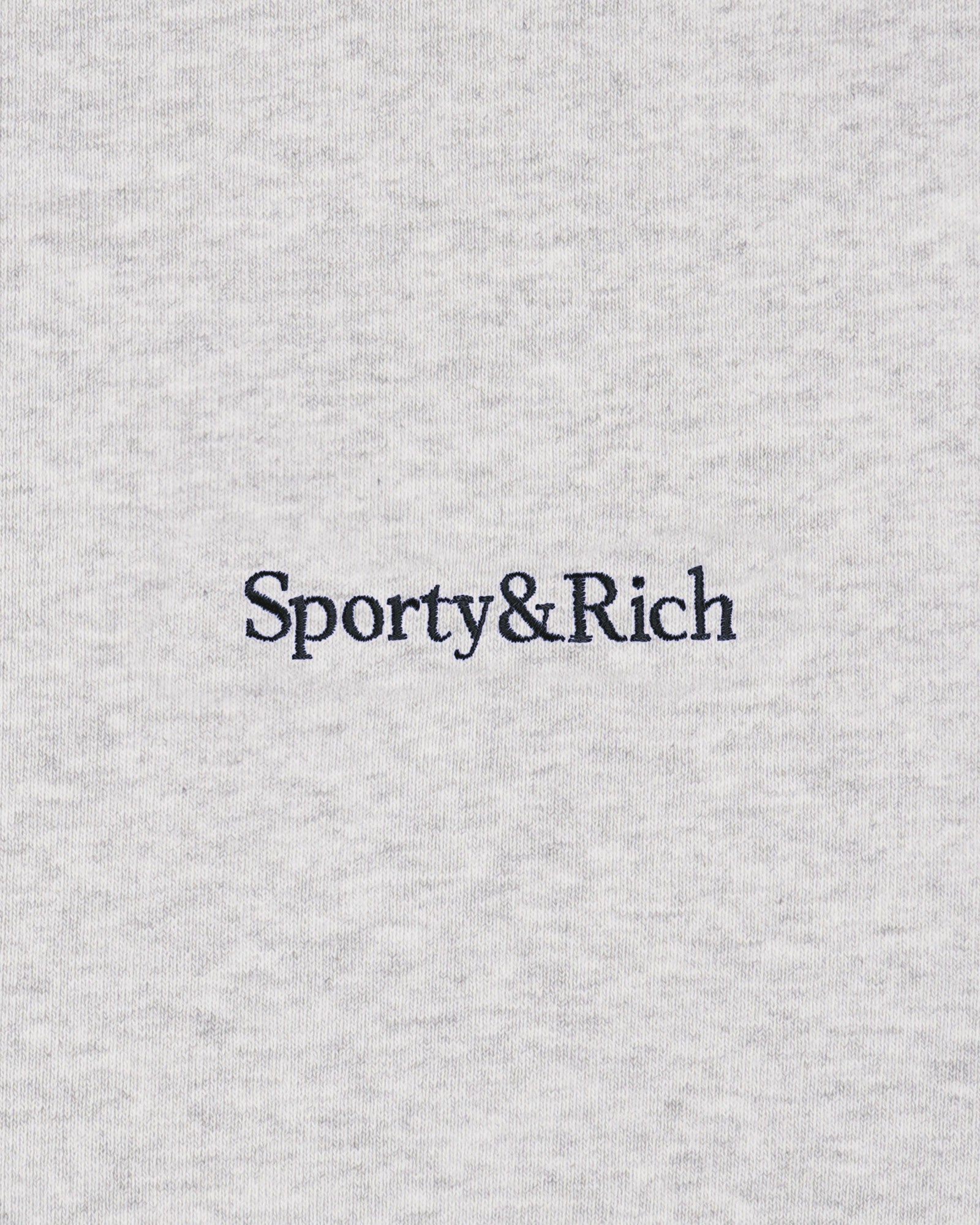Serif Logo Embroidered Wide Sweatpant - Heather Gray