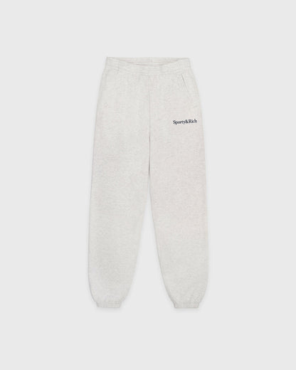 Serif Logo Embroidered Sweatpant - Heather Gray